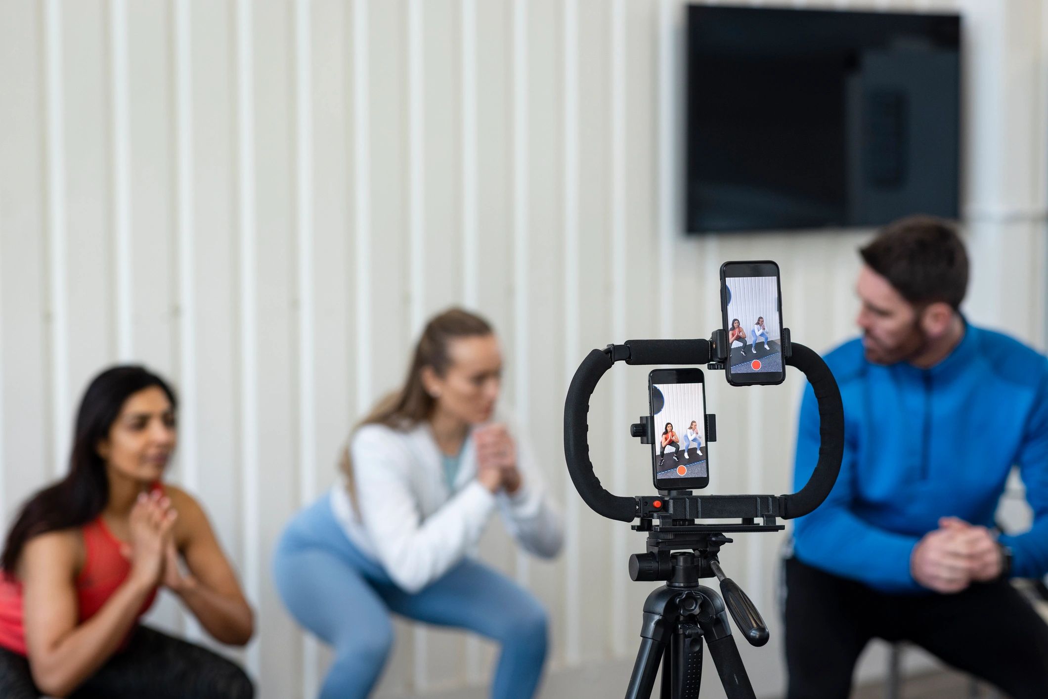 Production setup with cameras and live direction